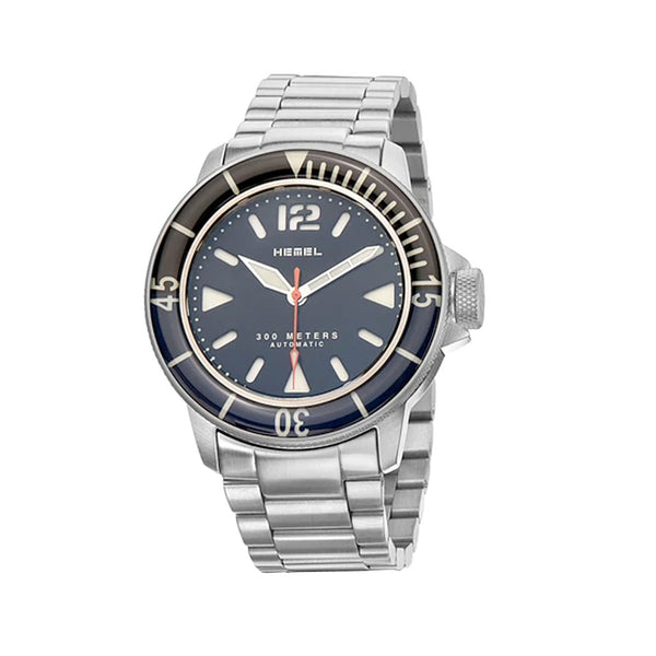 HEMEL Hydrodurance Dive Watch with  Black Dial and Black-Blue Bezel #HD1BB