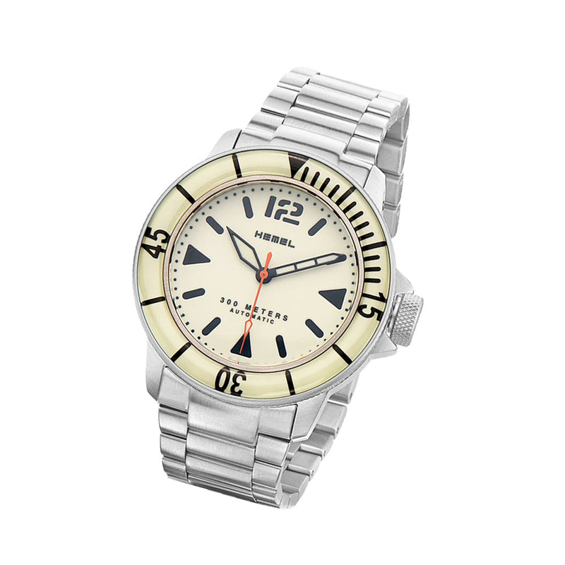 HEMEL Hydrodurance Dive Watch with Full Lume Dial and Bezel #HD1FL Tilt
