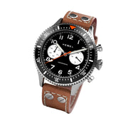 HEMEL Panda Meca-Quartz Chronograph Watch with 60-Minute Ceramic Bezel and Sapphire Crystal #HF12