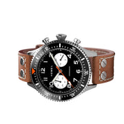HEMEL Panda Meca-Quartz Chronograph Watch with 60-Minute Ceramic Bezel and Sapphire Crystal #HF12