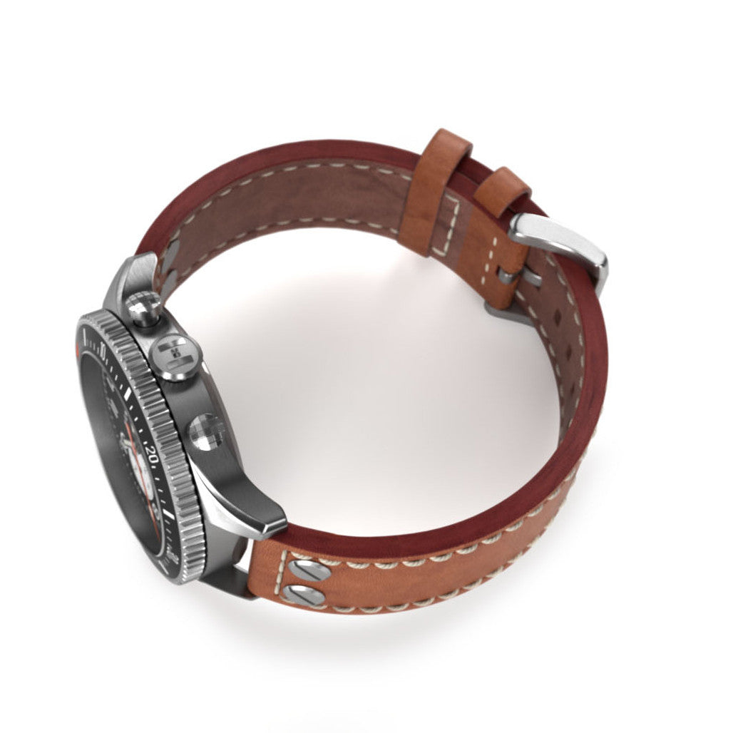 HEMEL Panda Meca-Quartz Chronograph with Ceramic Bezel Watch #HF12