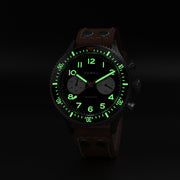 HEMEL Panda Meca-Quartz Chronograph Watch with 60-Minute Ceramic Bezel and Sapphire Crystal #HF12