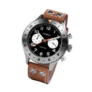 HEMEL Panda Date, 24 Meca-Quartz Chronograph Watch with GMT Bezel and Sapphire Crystal #HF13