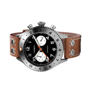 HEMEL Panda Date, 24 Meca-Quartz Chronograph Watch with GMT Bezel and Sapphire Crystal #HF13