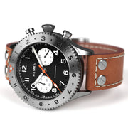 HEMEL Panda Date, 24 Meca-Quartz Chronograph Watch with GMT Bezel and Sapphire Crystal #HF13