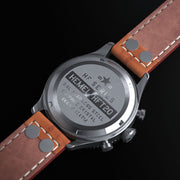 HEMEL Panda Date, 24 Meca-Quartz Chronograph Watch with GMT Bezel and Sapphire Crystal #HF13