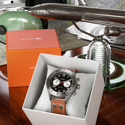 HEMEL Panda Date, 24 Meca-Quartz Chronograph Watch with GMT Bezel and Sapphire Crystal #HF13