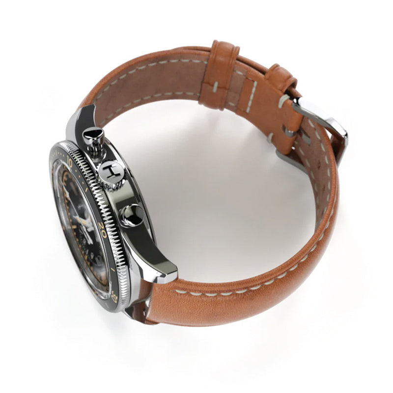 HEMEL Air Defense Mechanical Chronograph with Black Dial #HF22 top