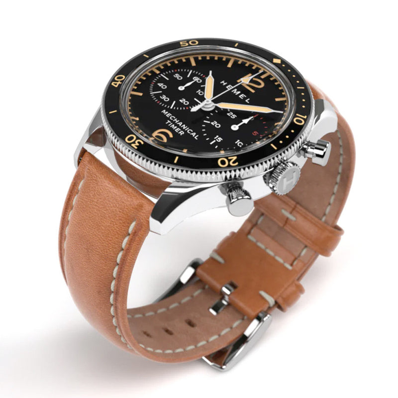 HEMEL Air Defense Mechanical Chronograph with Black Dial #HF22 angel