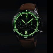 HEMEL Air Defense Mechanical Chronograph with Black Dial #HF22 lume