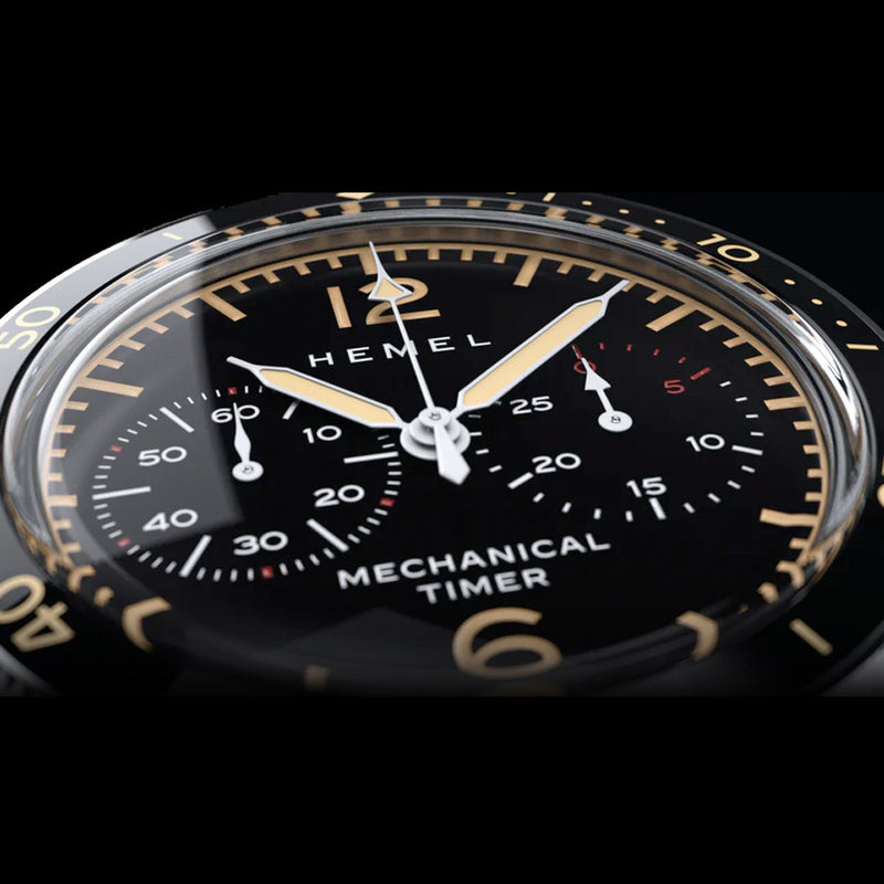 HEMEL Air Defense Mechanical Chronograph with Black Dial #HF22 lifestyle