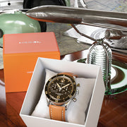 HEMEL Air Defense Mechanical Chronograph with Black Dial #HF22 open box