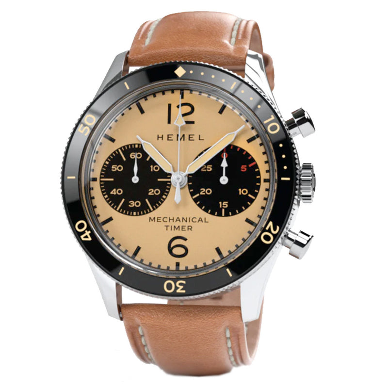 HEMEL Air Defense Mechanical Chronograph with Full Lume Dial #HF22IV zoom