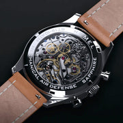 HEMEL Air Defense Mechanical Chronograph with Full Lume Dial #HF22IV back