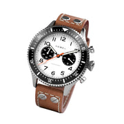 HEMEL Meca-Quartz Chronograph Watch with Full Lume Panda Dial #HF28FL tilt