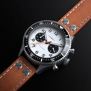 HEMEL Meca-Quartz Chronograph Watch with Full Lume Panda Dial #HF28FL front