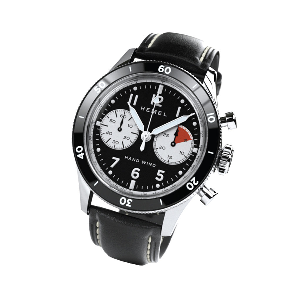 HEMEL Airsteam Mechanical Chronograph with Black Dial #HF30 — Long
