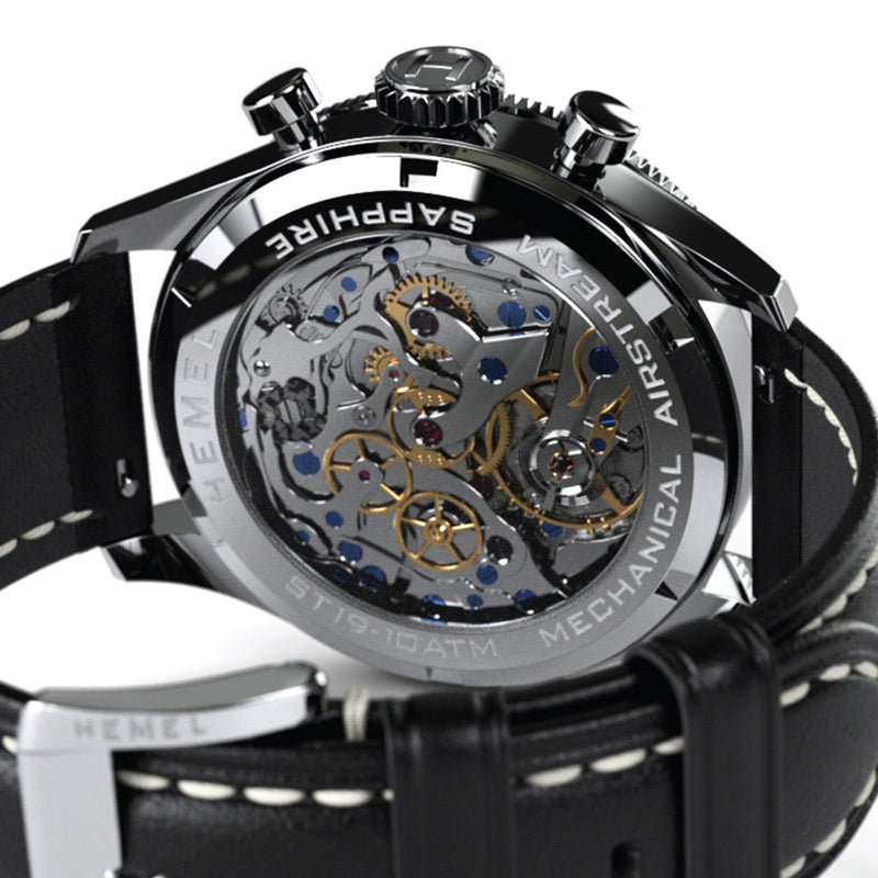 HEMEL Airsteam Mechanical Chronograph with Black Dial #HF30