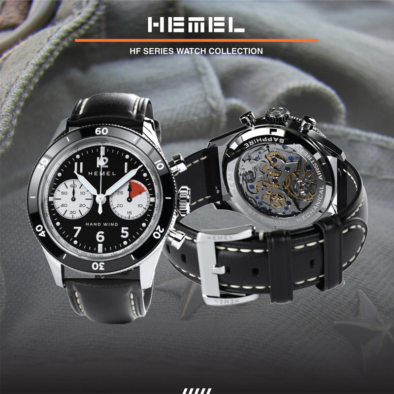HEMEL Airsteam Mechanical Chronograph with Black Dial #HF30