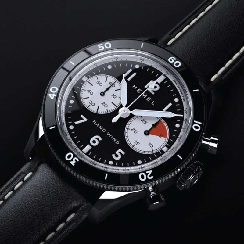HEMEL Airsteam Mechanical Chronograph with Black Dial #HF30