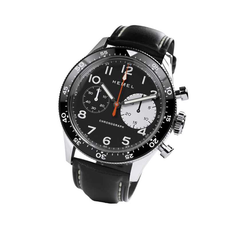 HEMEL Air Power Mechanical Chronograph with Black Dial #HF35