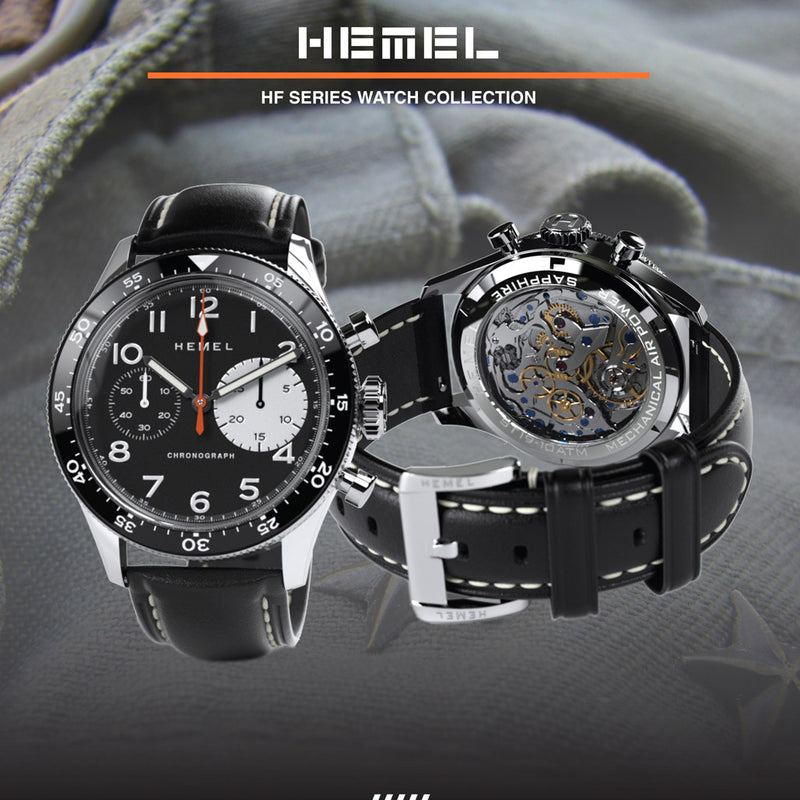 HEMEL Air Power Mechanical Chronograph with Black Dial #HF35
