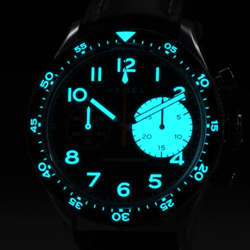 HEMEL Air Power Mechanical Chronograph with Black Dial #HF35