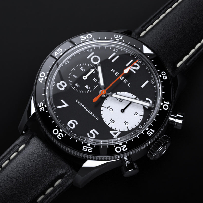 HEMEL Air Power Mechanical Chronograph with Black Dial #HF35
