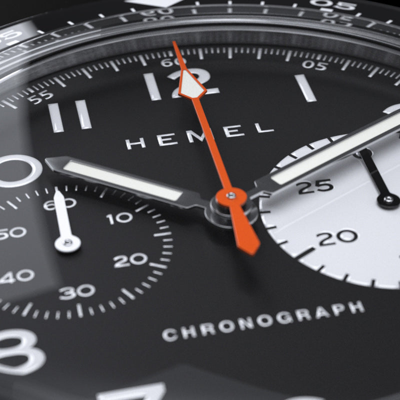 HEMEL Air Power Mechanical Chronograph with Black Dial #HF35