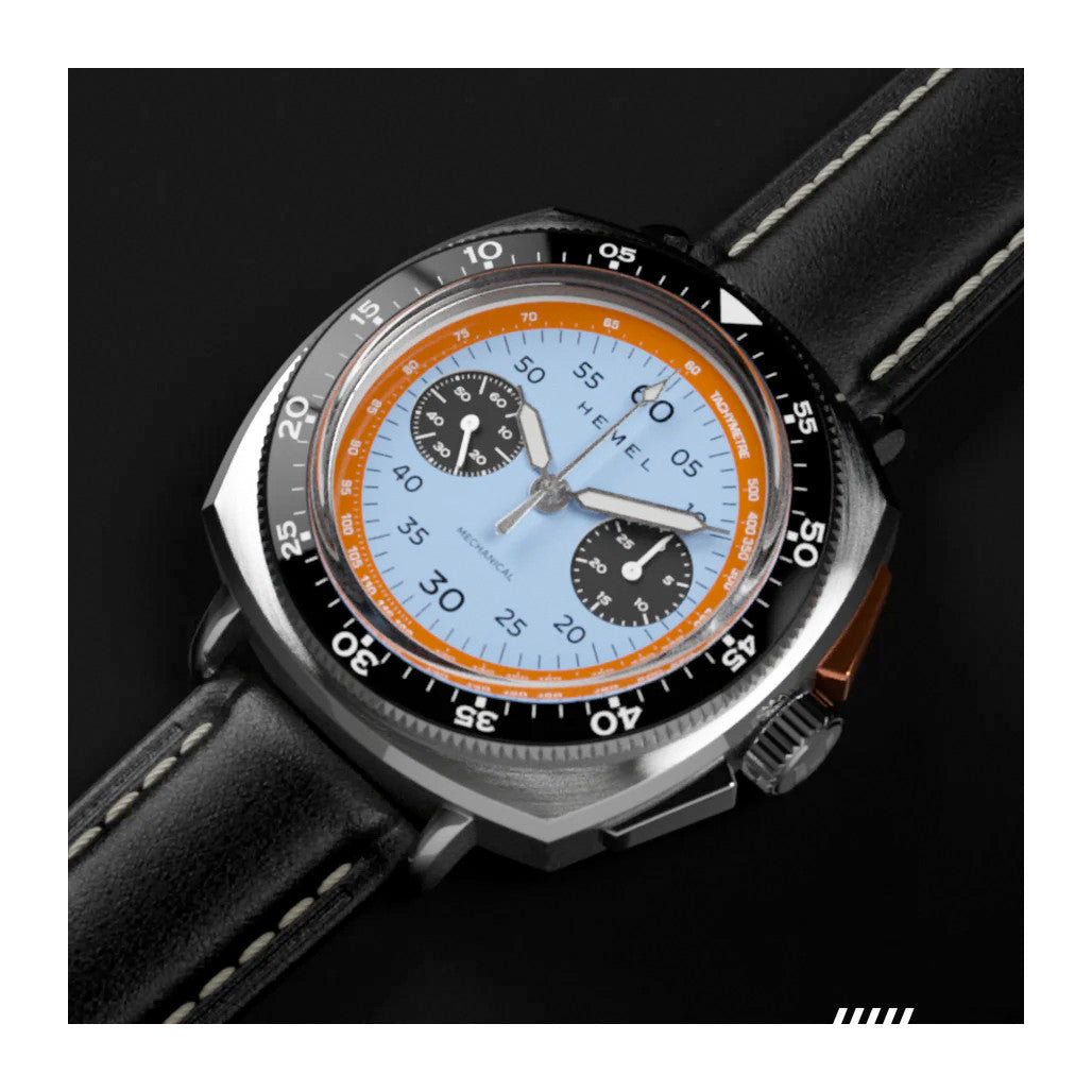 Hemel Sky Racer Mechanical Chronograph with Classic Blue Dial