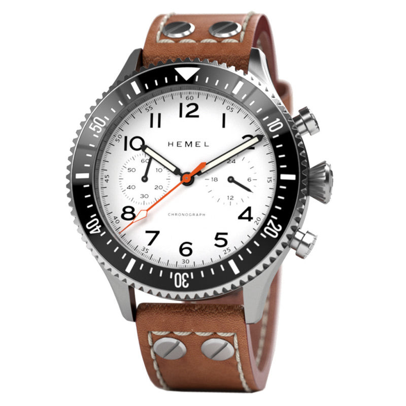 HEMEL Meca-Quartz Chronograph Watch with Full Lume Dial #HF3FL zoom