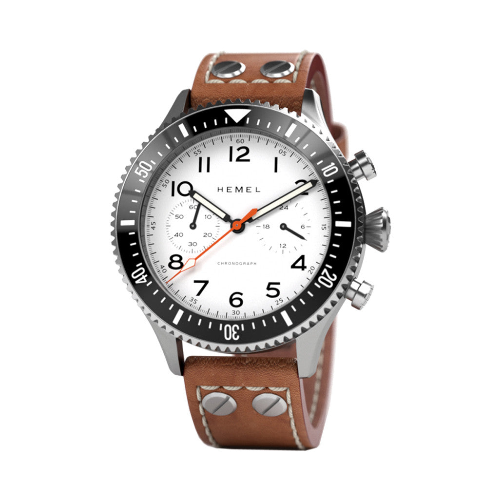 HEMEL Meca-Quartz Chronograph Watch with Full Lume Dial #HF3FL