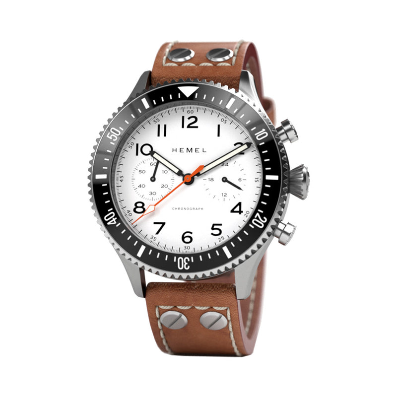 HEMEL Meca-Quartz Chronograph Watch with Full Lume Dial #HF3FL