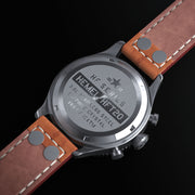 HEMEL Meca-Quartz Chronograph Watch with Full Lume Dial #HF3FL back
