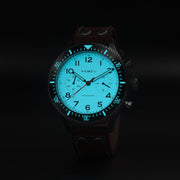 HEMEL Meca-Quartz Chronograph Watch with Full Lume Dial #HF3FL lume
