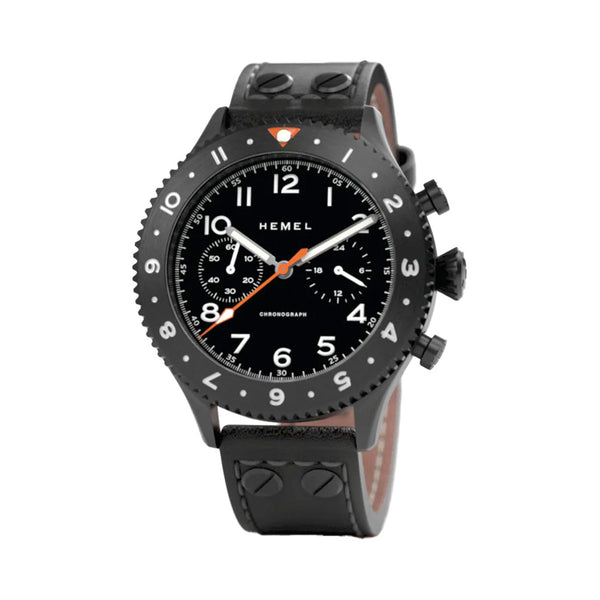 HEMEL Mecaquartz Chronograph Watch with GMT Bezel and Sapphire Crystal #HF4NO