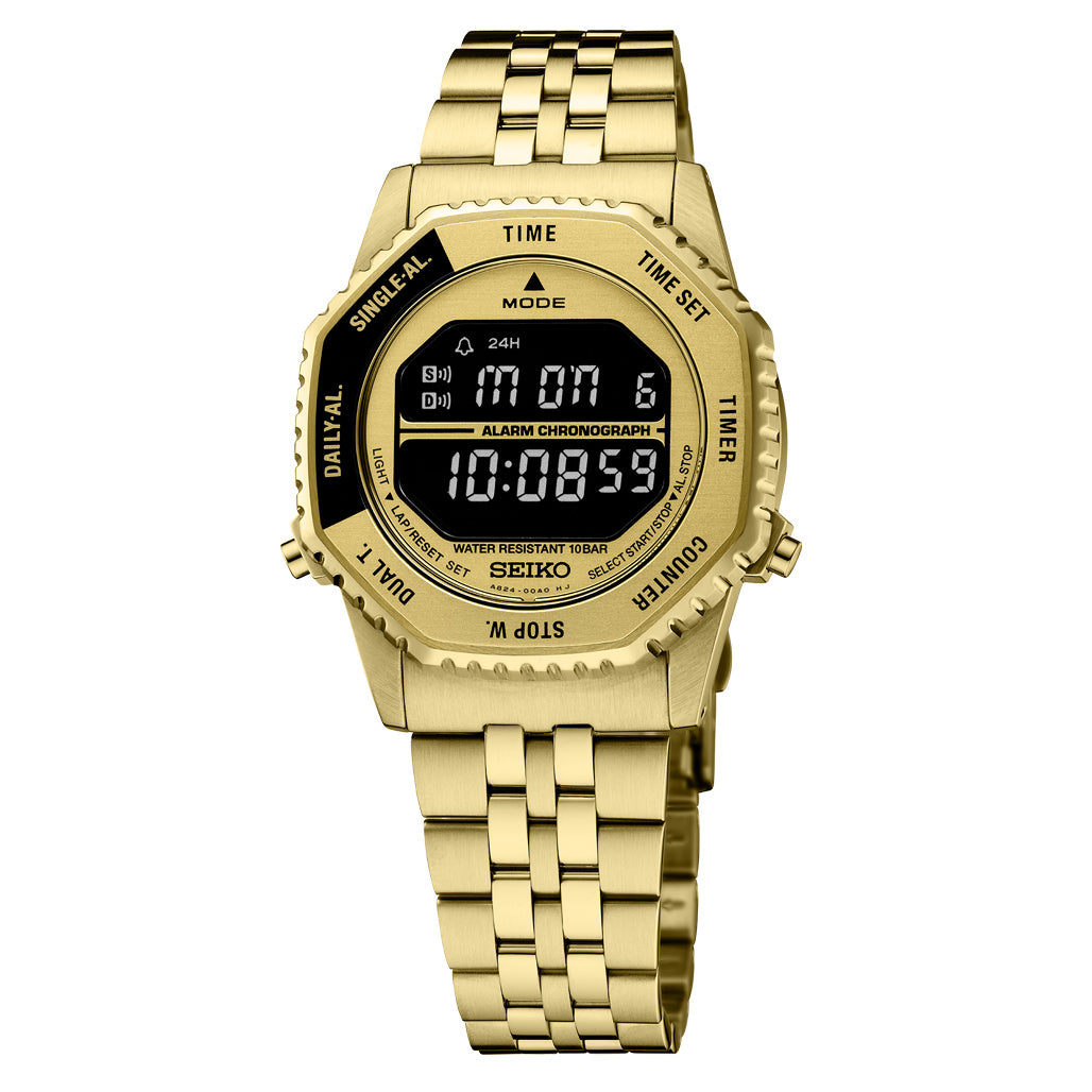 r*3様 （14KT）SEIKO Dolce クォーツ 腕時計 ゴールド Seiko Rotocall Retro Digital Goldtone Watch #HFL003 — Long Island