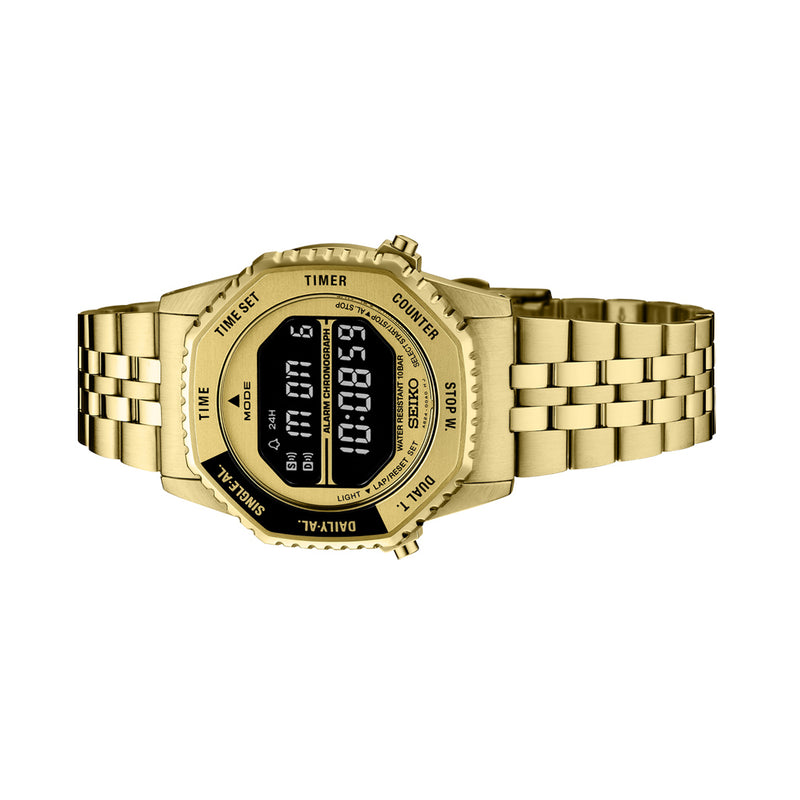 Seiko Rotocall Retro Digital Goldtone Watch #HFL003