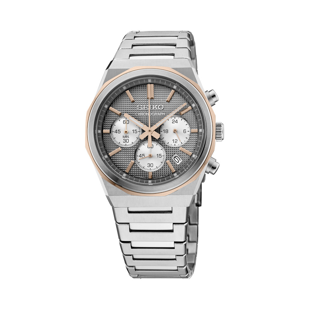 Seiko Sports Chronograph with Gunmetal Grey Dial #HGK002 — Long