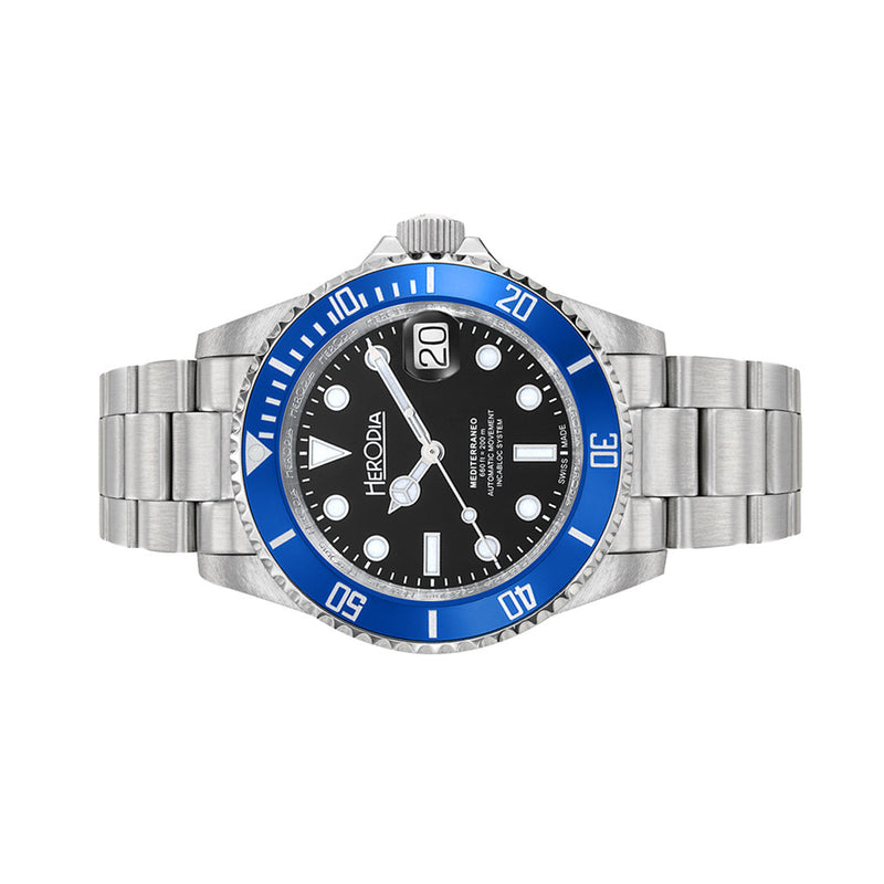 Herodia Mediterraneo Swiss Automatic Dive watch with Black Dial #HMEDSBLBK.AC