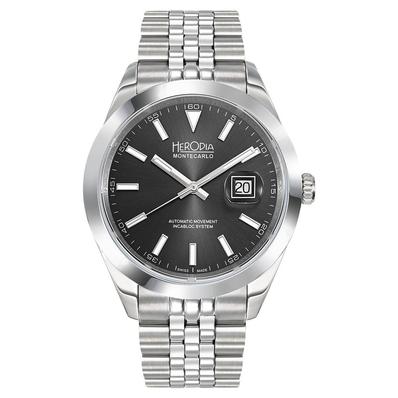Herodia Monte Carlo Swiss Watch with Matte Black Dial #HMONSDEBK.AC