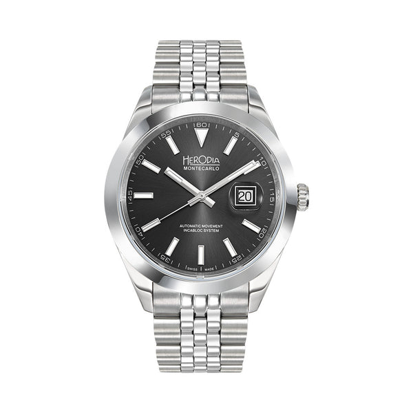 Herodia Monte Carlo Swiss Watch with Matte Black Dial #HMONSDEBK.AC