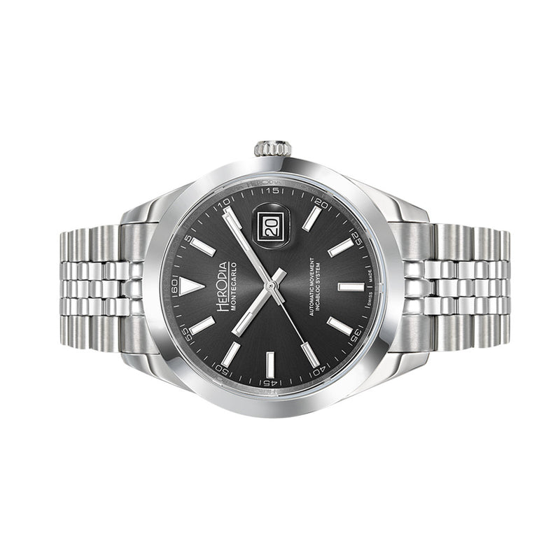 Herodia Monte Carlo Swiss Watch with Matte Black Dial #HMONSDEBK.AC