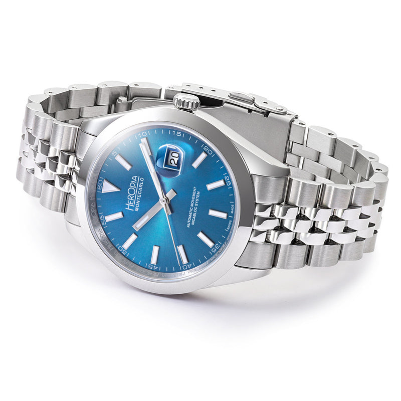 Herodia Monte Carlo Swiss Watch with Radiant Blue Dial #HMONSDEBL.AC