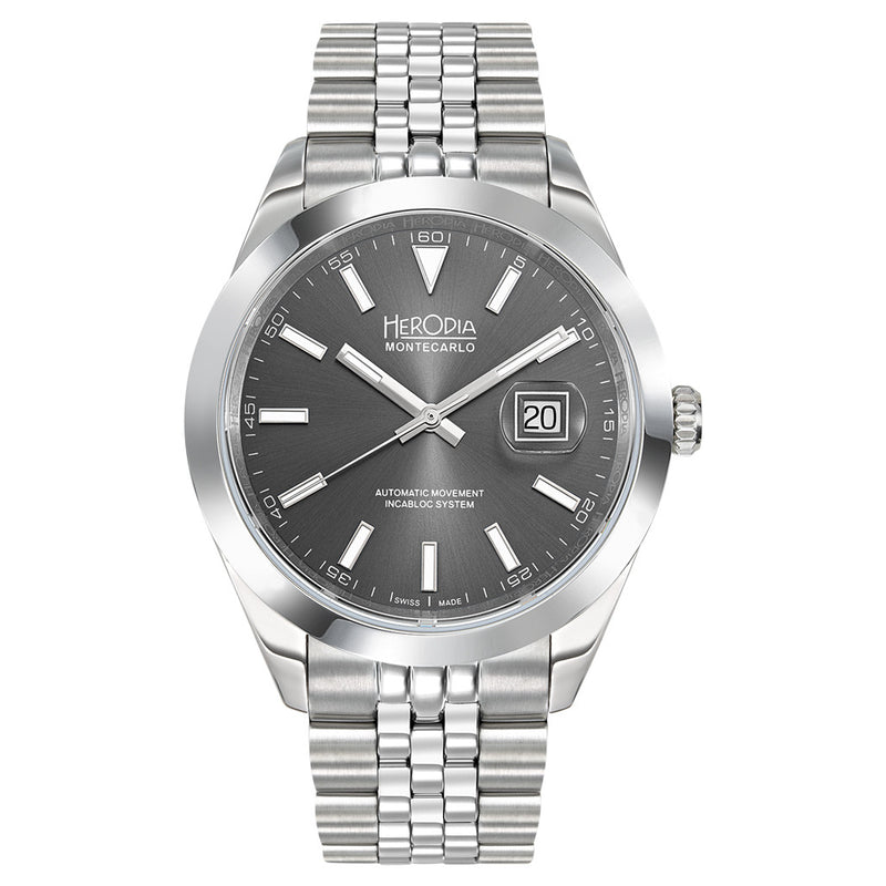 Herodia Monte Carlo Swiss Watch with Sunburst Anthracite Dial #HMONSDEG.AC