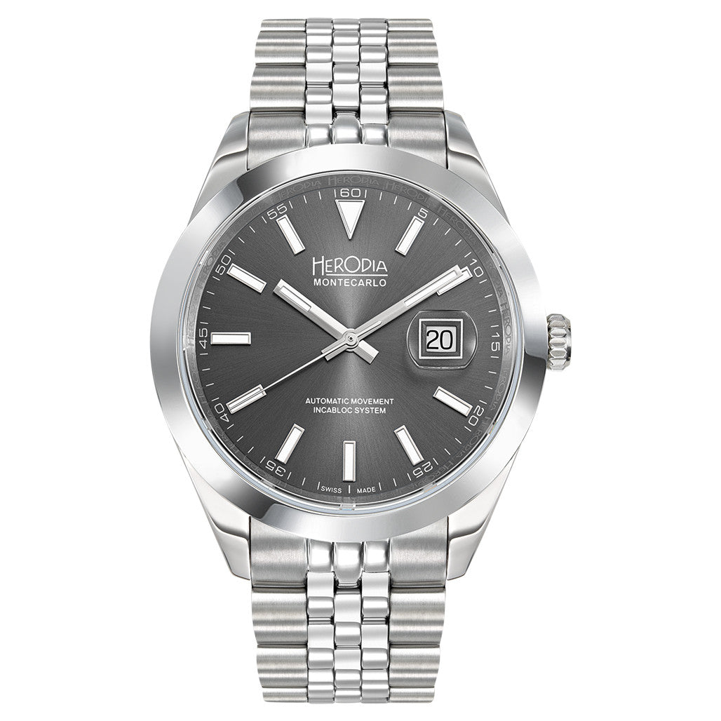 ★【CONTEMPORANEA】パンデイロ Herodia Monte Carlo Swiss Watch with Sunburst Anthracite Dial
