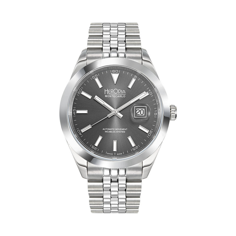 Herodia Monte Carlo Swiss Watch with Sunburst Anthracite Dial #HMONSDEG.AC