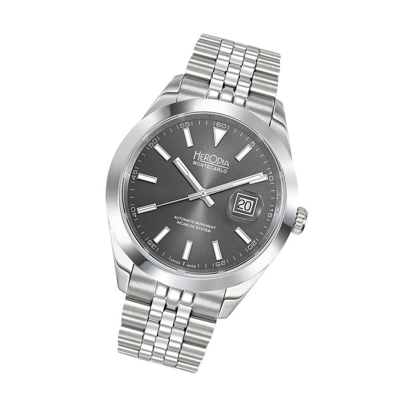 Herodia Monte Carlo Swiss Watch with Sunburst Anthracite Dial #HMONSDEG.AC