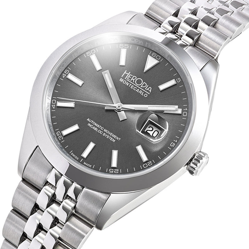 Herodia Monte Carlo Swiss Watch with Sunburst Anthracite Dial #HMONSDEG.AC