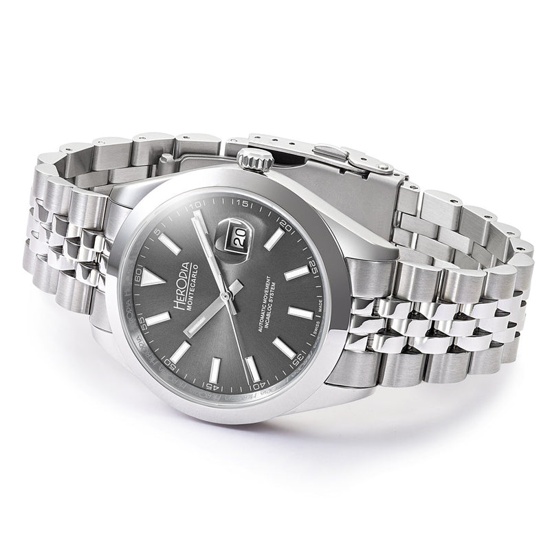 Herodia Monte Carlo Swiss Watch with Sunburst Anthracite Dial #HMONSDEG.AC